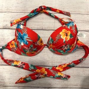 GARAGE Floral Bikini Top Size Medium